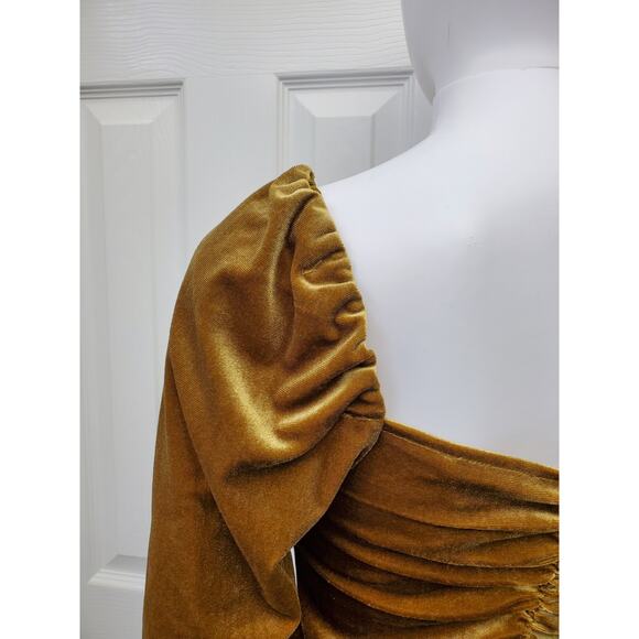 BB Dakota Top Velvet Ruched Crop Party Going Out Dinner Date Holiday Brunch - Picture 7 of 12